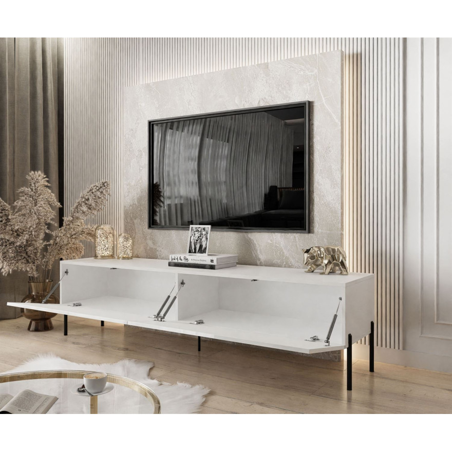 RTV Schrank COLETTE II 175 cm weiß hochglanz