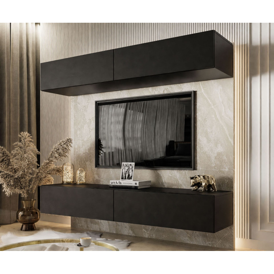 Wohnwand COLETTE schwarz matt