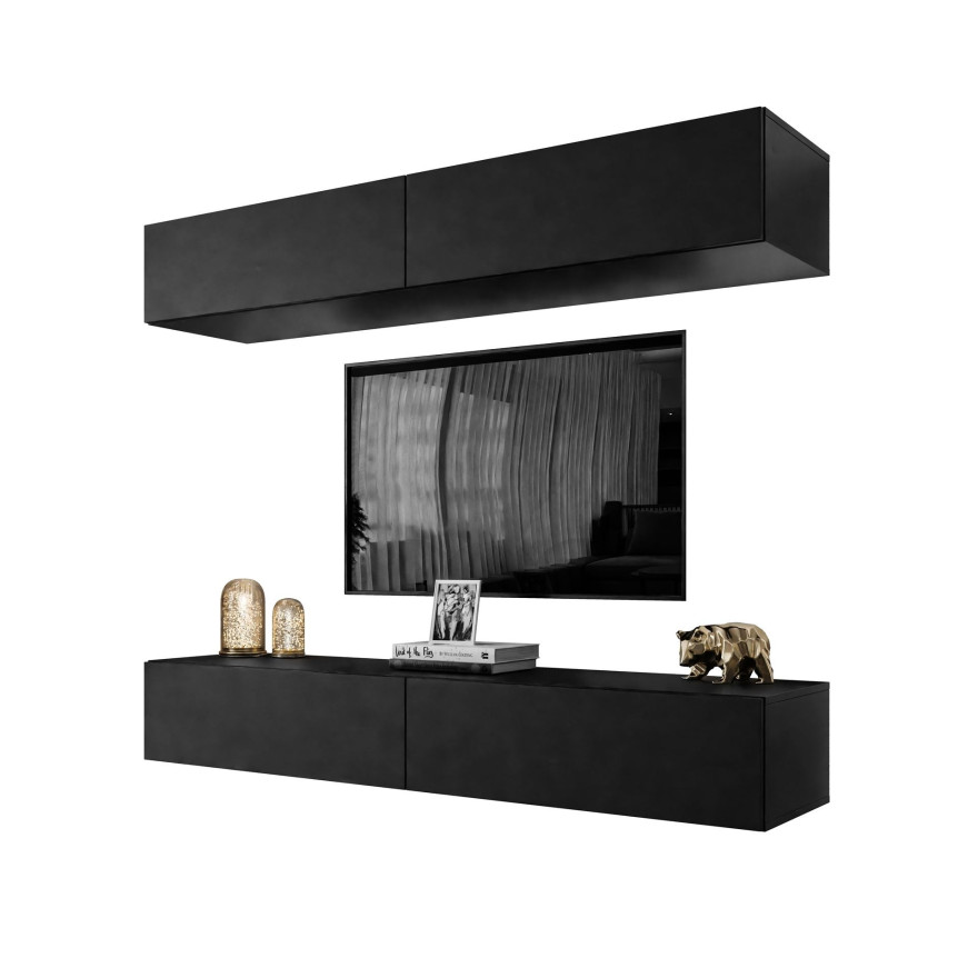 Wohnwand COLETTE schwarz matt