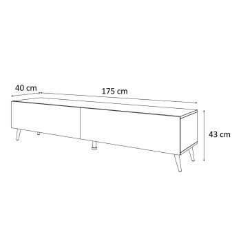 RTV Schrank COLETTE III 175 cm matt schwarz