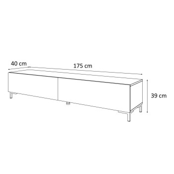 RTV Schrank COLETTE IV 175 cm mattschwarz