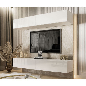 Wohnwand COLETTE weiß hochglanz