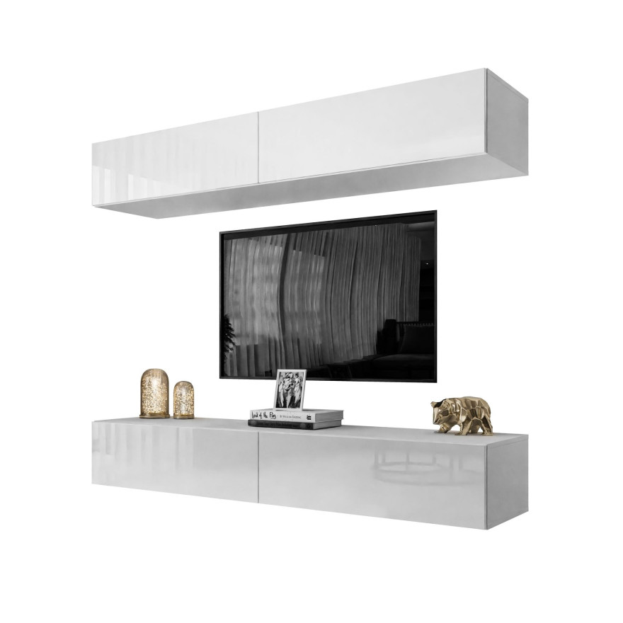 Wohnwand COLETTE weiß hochglanz