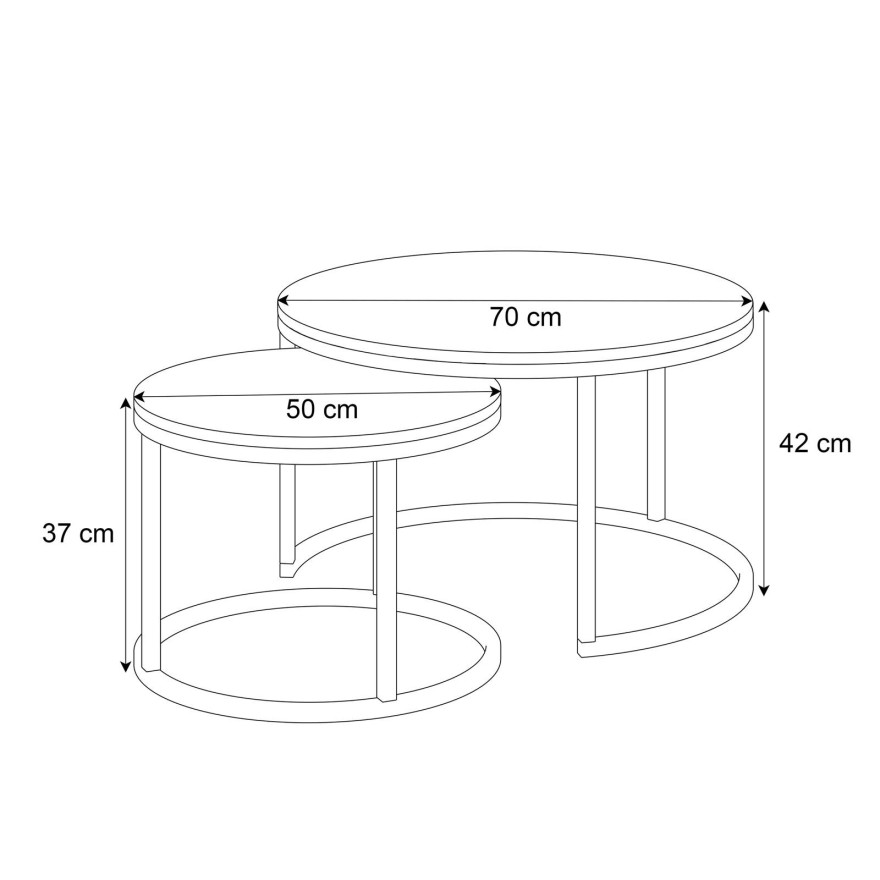 CORRIE runder Couchtisch 2in1