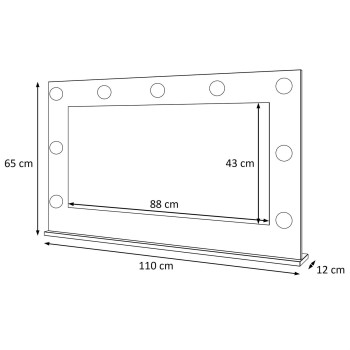 Spiegel mit Beleuchtung GLAMOUR