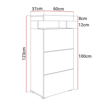 Standvitrine VANCOUVER W9.410 weiß Hochglanz mit LED