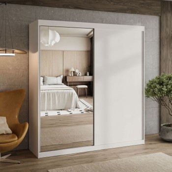 Kleiderschrank BASTER II 200 cm mit Spiegel und Schiebetürenschrank
