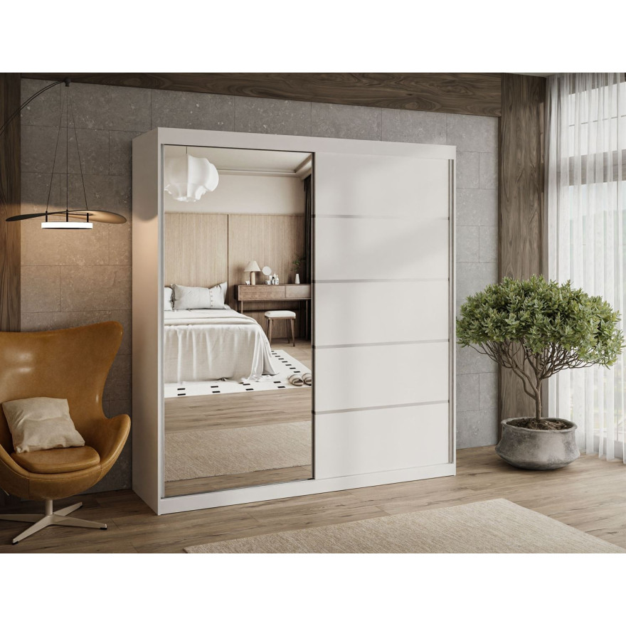 Kleiderschrank BASTER II PLUS 200 cm mit Spiegel und Schiebetürenschrank Kleiderschrank BASTER II PLUS 200 cm mit Spiegel und Schiebetürenschrank