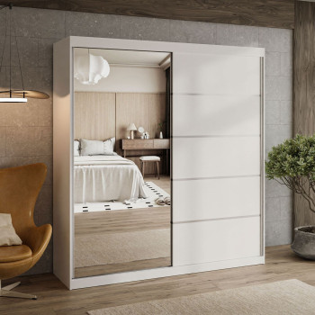Kleiderschrank BASTER II PLUS 200 cm mit Spiegel und Schiebetürenschrank