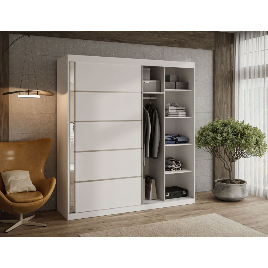 Kleiderschrank BASTER II PLUS 200 cm mit Spiegel und Schiebetürenschrank Kleiderschrank BASTER II PLUS 200 cm mit Spiegel und Schiebetürenschrank