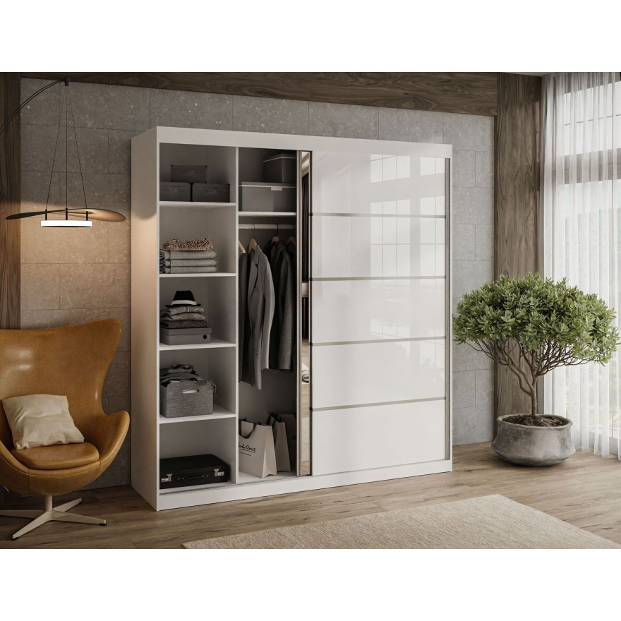 Schiebeschrank BASTER PLUS GLOSSY weiß Hochglanz