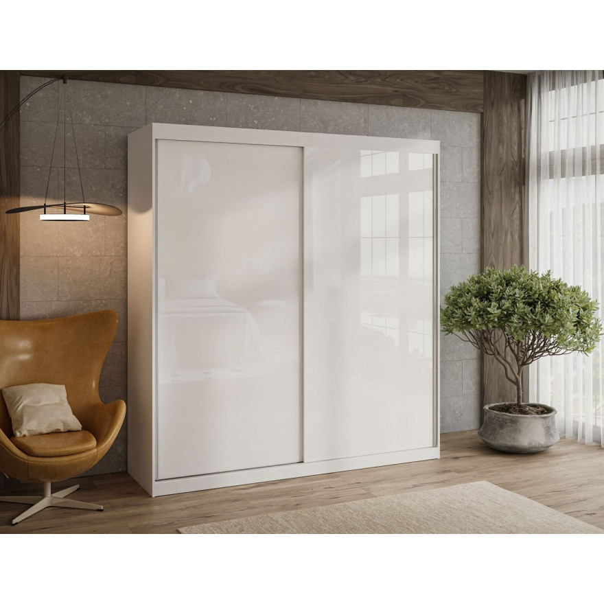 Schiebeschrank BASTER GLOSSY Weiß Hochglanz Schiebeschrank BASTER GLOSSY Weiß Hochglanz