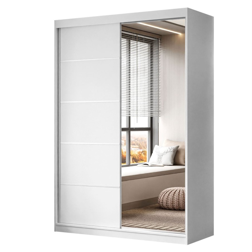 Kleiderschrank CAMARO II PLUS 150 cm mit Spiegel Schiebetürenschrank