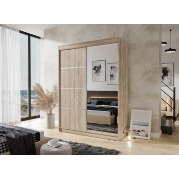 Kleiderschrank CAMELO PLUS 150 cm mit Spiegel Schiebetürenschrank