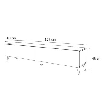 RTV Schrank COLETTE III 175 cm weiß hochglanz