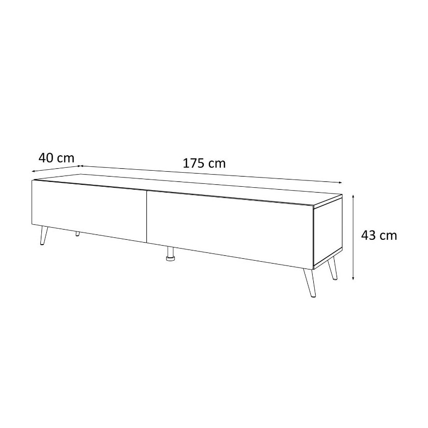 RTV Schrank COLETTE III 175 cm weiß hochglanz