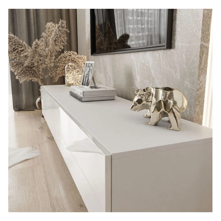 RTV Schrank COLETTE III 175 cm weiß hochglanz