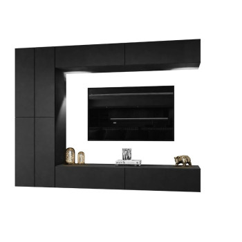 COLETTE III Wohnwand mattschwarz