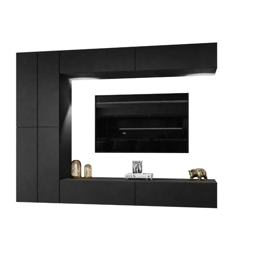 COLETTE III Wohnwand mattschwarz