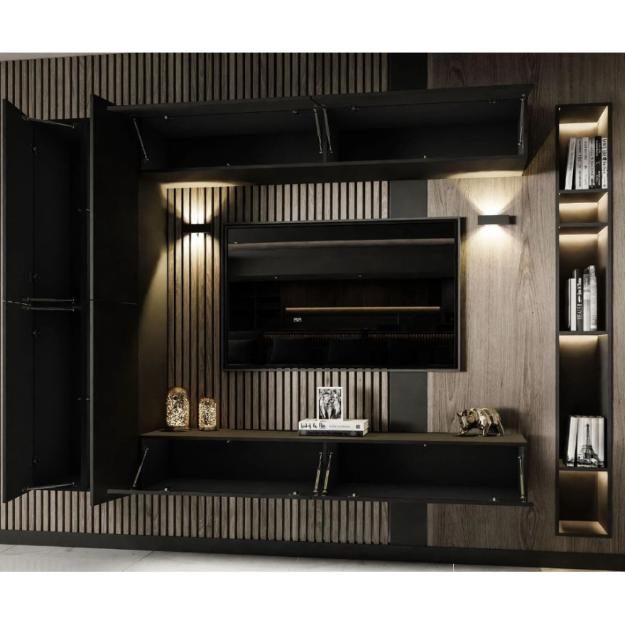 COLETTE III Wohnwand mattschwarz