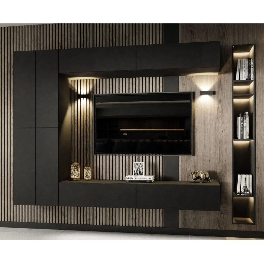 COLETTE III Wohnwand mattschwarz