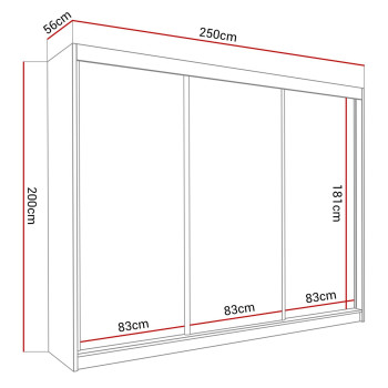 Dreitüriger Schiebeschrank DELMA III 250 cm