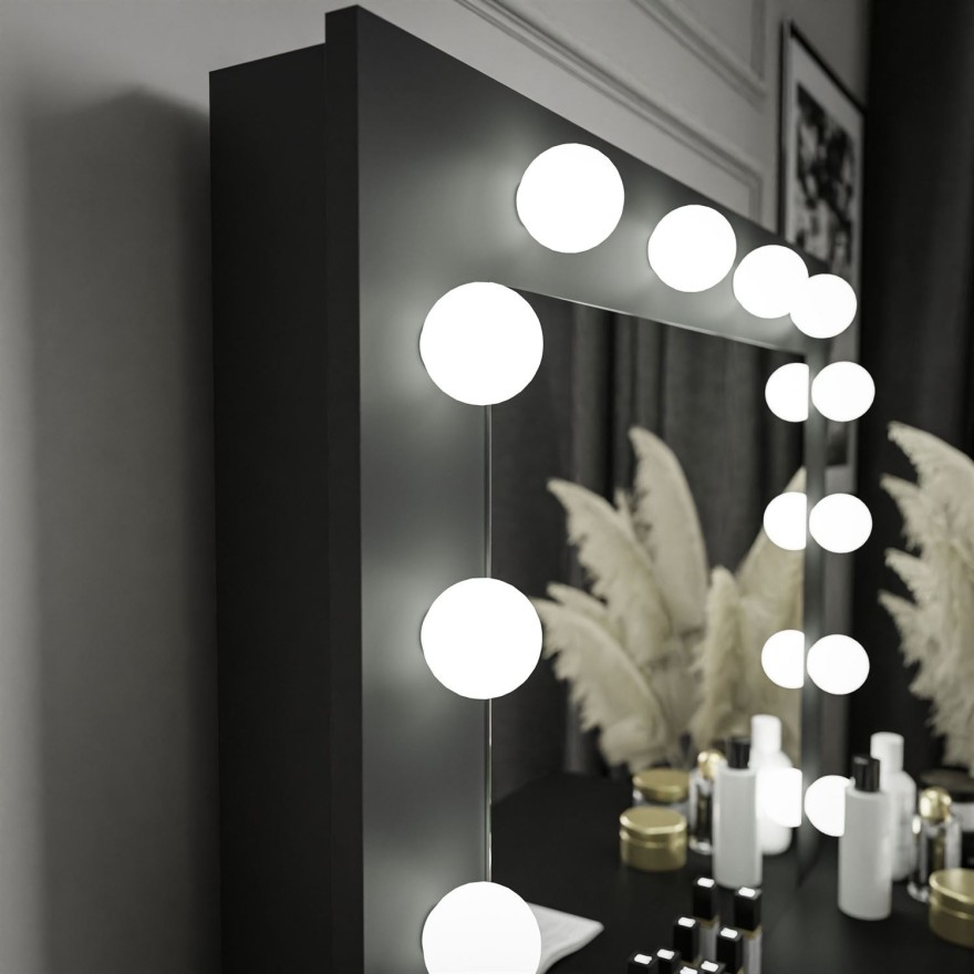 Spiegel ESCADO mit Beleuchtung Weiß Matt