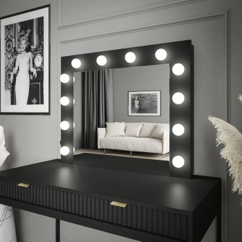 Spiegel ESCADO mit Beleuchtung Weiß Matt