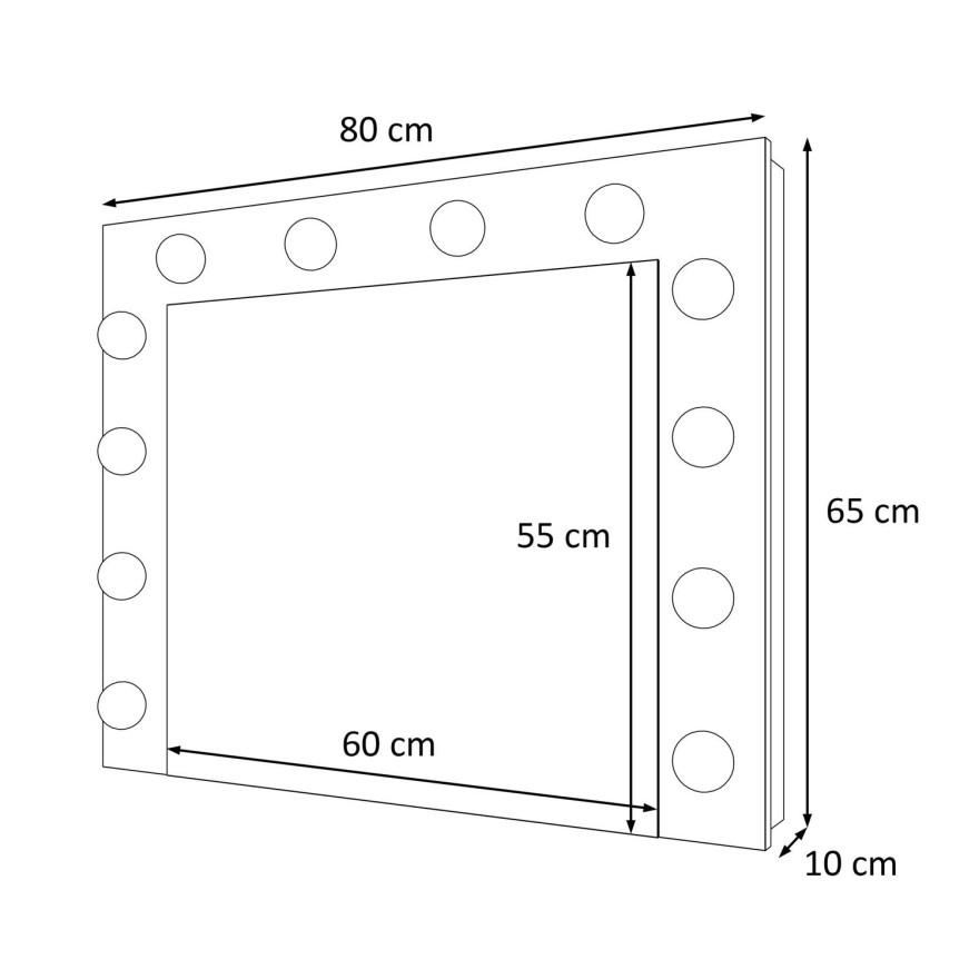 Spiegel ESCADO mit Beleuchtung Weiß Matt