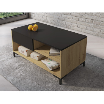 Hoian Couchtisch mit Schublade Eiche artisan
