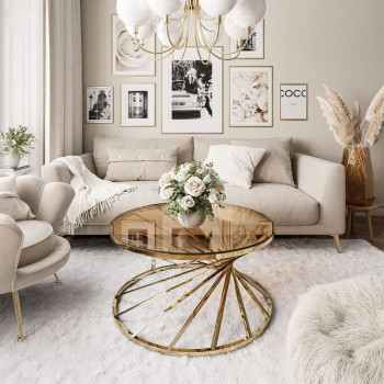 Couchtisch TAVIA gold chrom