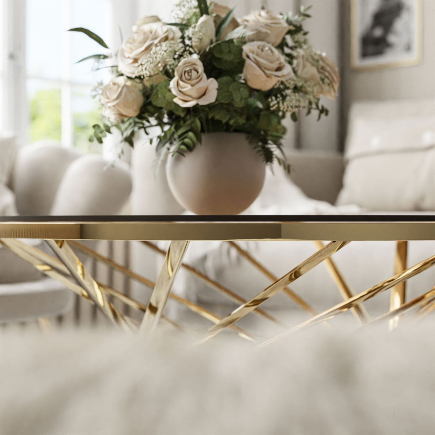 Couchtisch TAVIA gold chrom