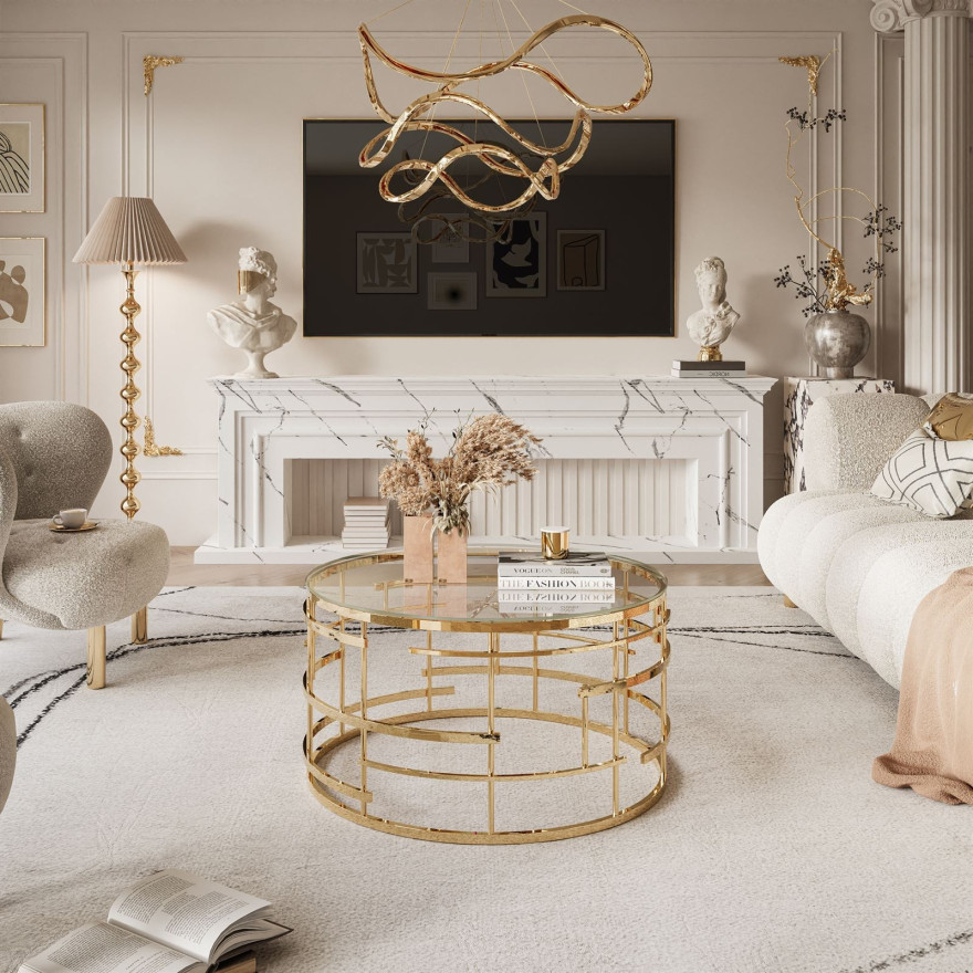 Couchtisch LAVINIO gold chrom