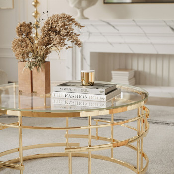 Couchtisch LAVINIO gold chrom