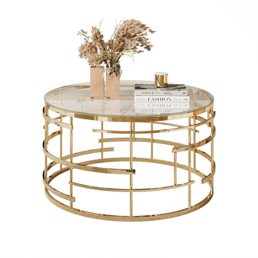 Couchtisch LAVINIO gold chrom