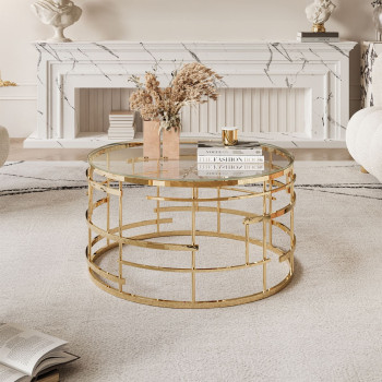 Couchtisch LAVINIO gold chrom