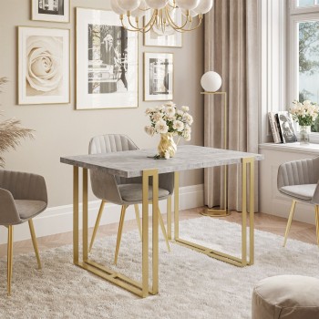 Der ausziehbare Tisch ACTON GOLD mit goldenen Beinen