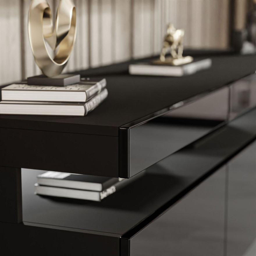 Szafka pod telewizor W9.314 VANCOUVER czarny połysk