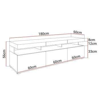 Szafka pod telewizor W9.314 VANCOUVER czarny połysk