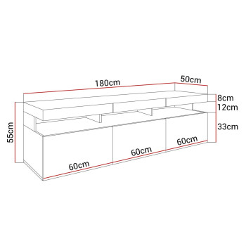 Szafka pod telewizor W9.314 VANCOUVER czarny połysk