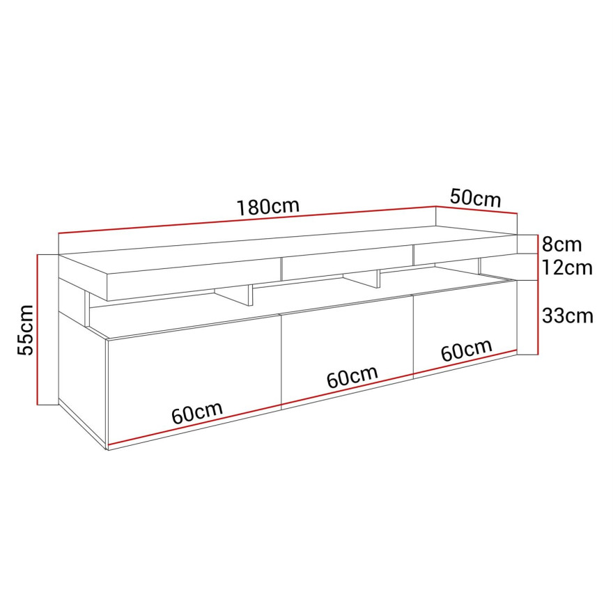 Szafka pod telewizor W9.314 VANCOUVER czarny połysk