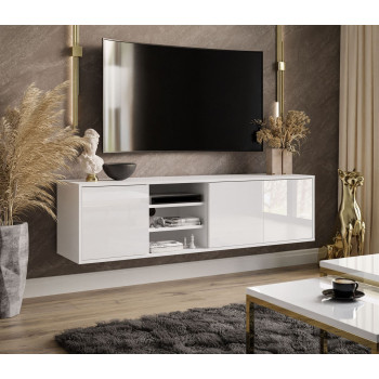 SANAYI RTV Schrank mit Ablagen weiß glänzend