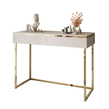 AURORA GOLD Schminktisch auf einem goldenen Gestell