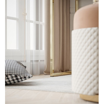 AURORA GOLD Schminktisch auf einem goldenen Gestell