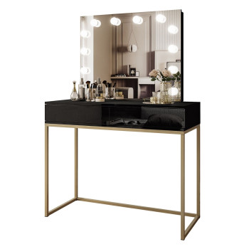 Schminktisch BLANCO GOLD ELITE mit Spiegel und Beleuchtung Schminktisch BLANCO GOLD ELITE mit Spiegel und Beleuchtung