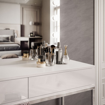 Scminktisch BLANCO GLAMOUR ELITE mit Spiegel und Beleuchtung Scminktisch BLANCO GLAMOUR ELITE mit Spiegel und Beleuchtung