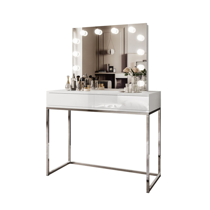 Scminktisch BLANCO GLAMOUR ELITE mit Spiegel und Beleuchtung Scminktisch BLANCO GLAMOUR ELITE mit Spiegel und Beleuchtung