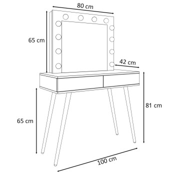 Schminktisch SIENNA LOFT mit Schubladen