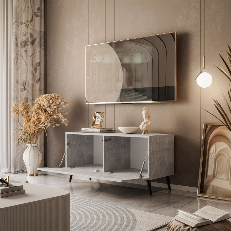 RTV-Schrank COLGANTE BETON 100 cm auf Beinen