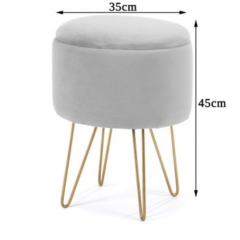 Aufkalbbarer gepolsterter Hocker AMOUR